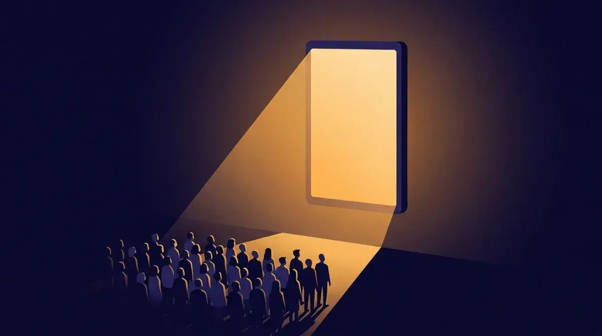 Parasocial relationship — illustration of one-way connection through a screen